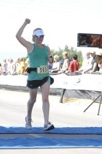 At the Missoula Marathon finish line, July 2012.