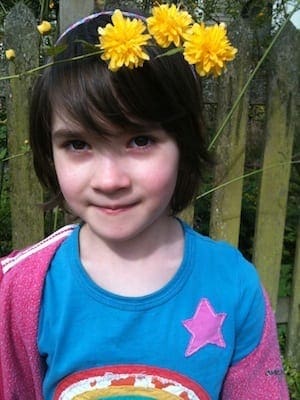 Nature girl Daphne on a sunny walk last spring.