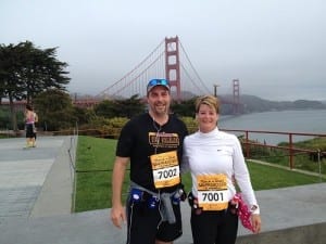 Will and Kristy at the San Francisco half. Despite living in San Francisco for several years, it was the first time Kristy crossed the bridge on foot.