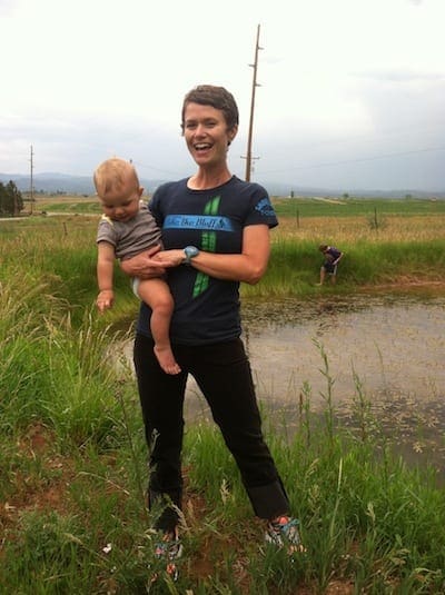 Heidi and Ben this summer: She's now juggling training for St. George Marathon with breastfeeding her adorable chunk-a-monk.