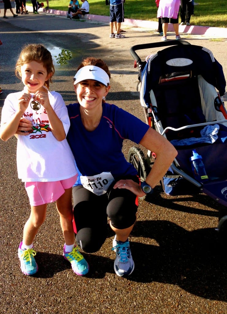 Jill and her daughter at race