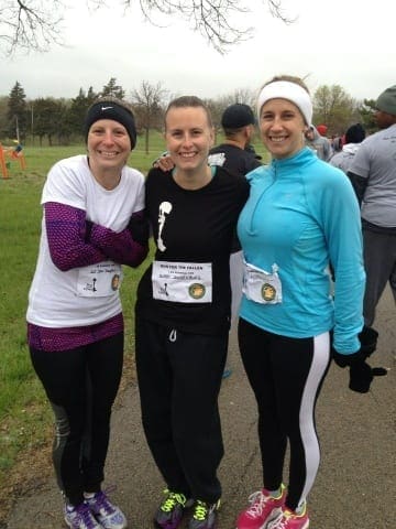 Veronica (center) with her best friend Ashley (left) and another friend at last year's Run for the Fallen.