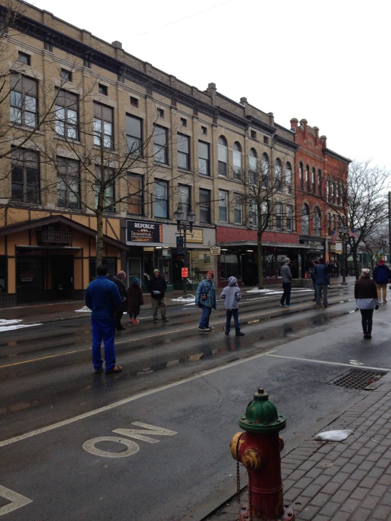 I ran through a student film shoot on Sunday morning, which is one of the charms of a college town.