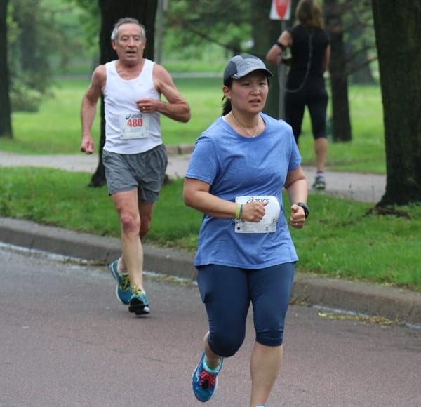 Me in my saggy, flabby running glory. Not that it matters, but I did beat that guy in the end. :)
