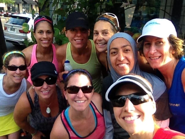 SBS last summer, about to embark on a steamy summer run with a load of Portland-area mother runners.