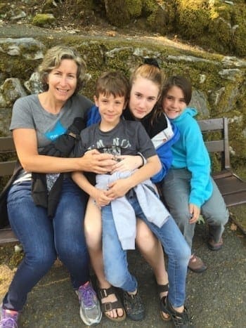 Kiddos and I outside the caves, well before my brain had switched to panic mode.