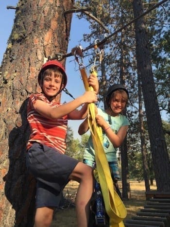 Ah, to be daredevils like our twins John (red helmet) and Daphne, who zipped around on a zip line course with nary a care in the world.