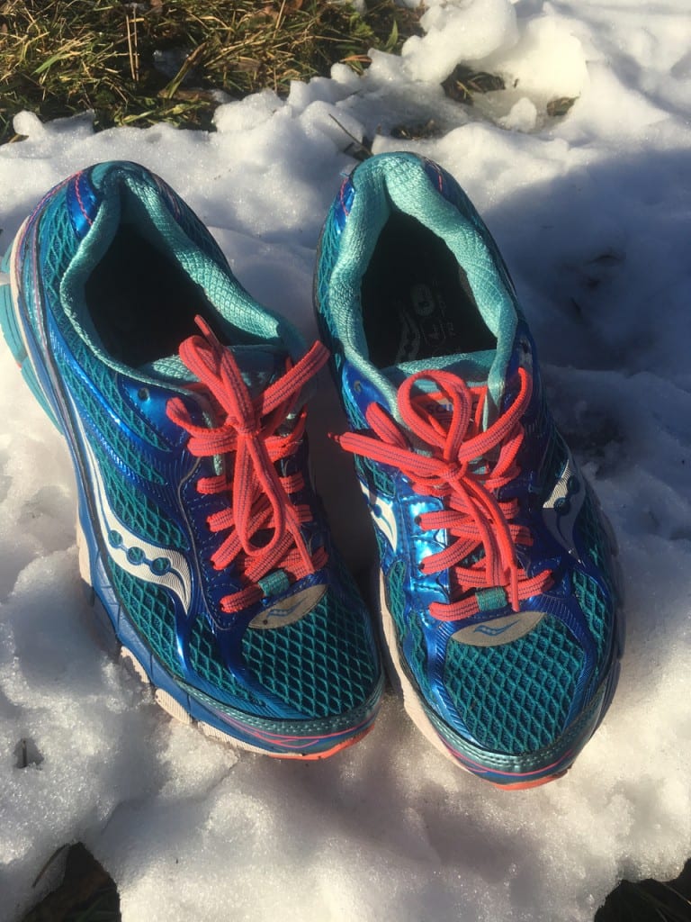 My Saucony Rides and yes, there is snow in my front yard. If you listen closely, you can hear them whimpering.