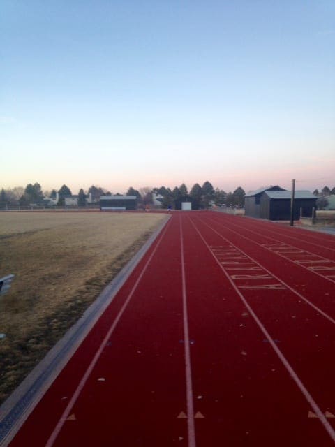 The only picture I took the night of the test. It was either too dark or I was breathing too hard to shoot another one. Note the goose poop all over the track.
