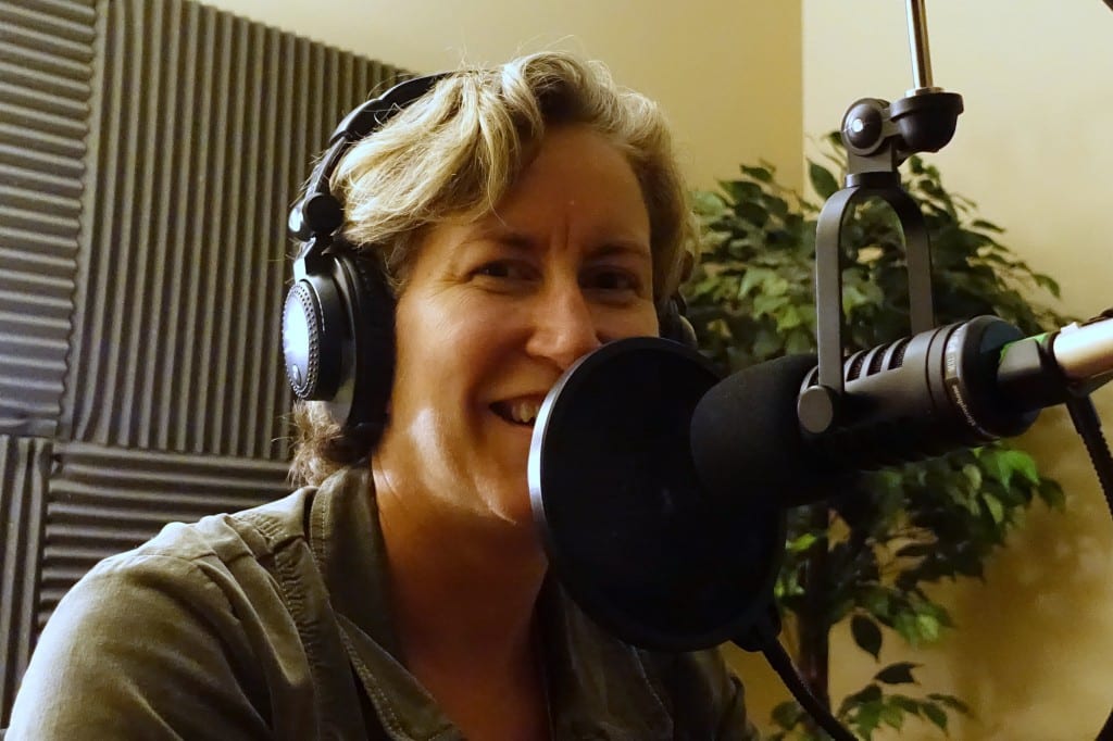 Sarah Bowen-Shea of "Another Mother Runner" getting interviewed for "The Money JAR"