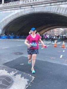 woman running in new york city
