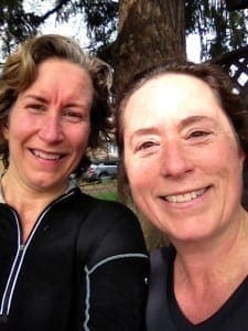 Sarah and Molly giddy post-run in their pursuit of the Vancouver Marathon.