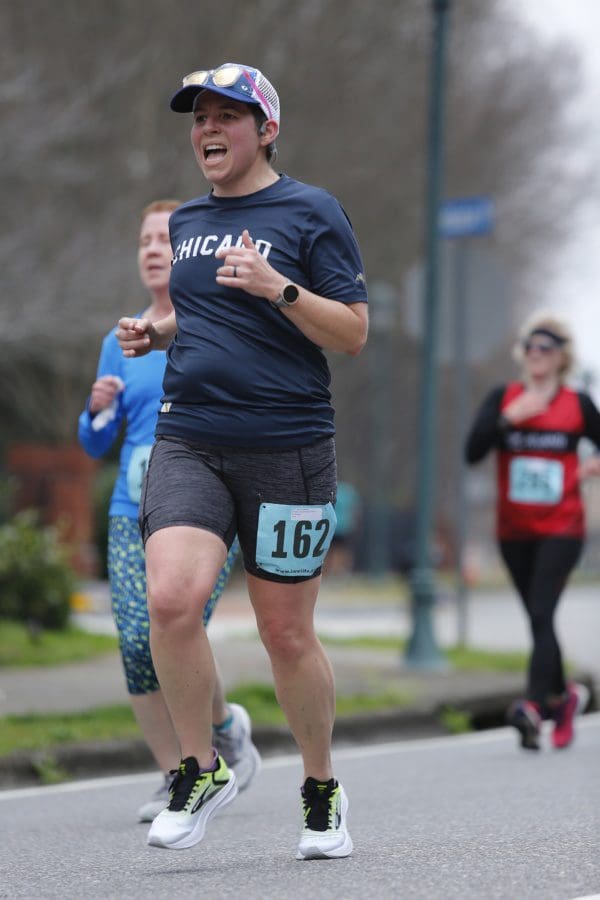 Woman struggling to run